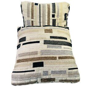 Set Of‎ 2 Geometric Earth Tone Throw Lumbar Pillows 18"x18" Chair Couch Sofa Bed